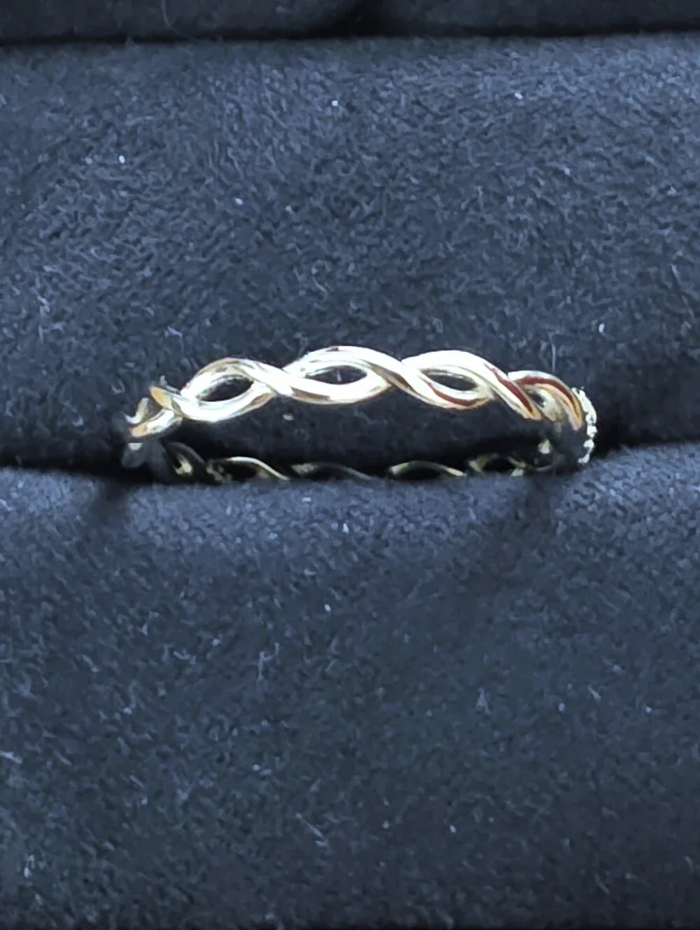 925 Silver CZ Twist Band Ring (Vintage)